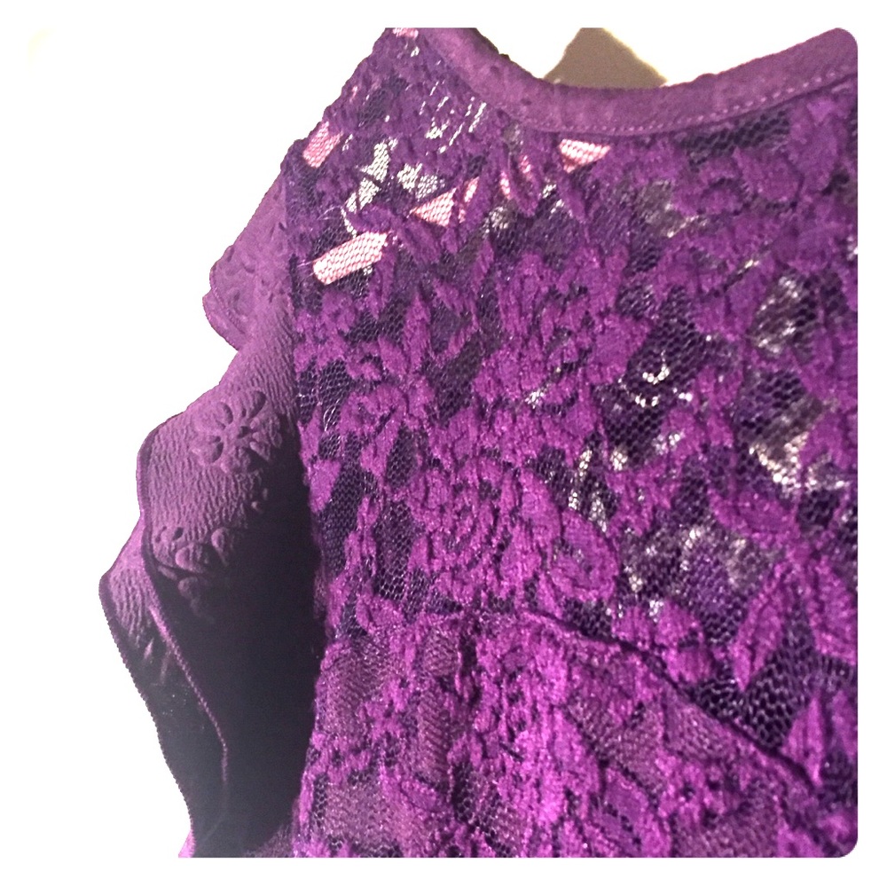 Purple Lace and Embossed Dress